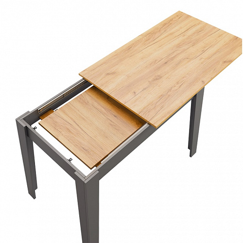 Стол обеденный раздвижной Цезарь дуб крафт золотой/графит