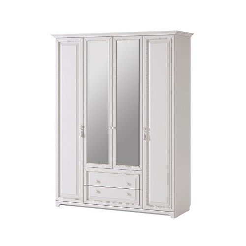 Шкаф 4-створчатый Белла белый/джелато софт