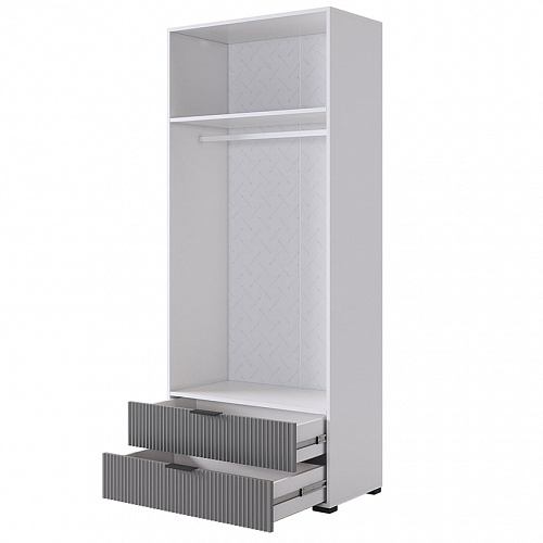 Шкаф двухдверный Зефир 108.01 белое дерево/серый (эмаль)