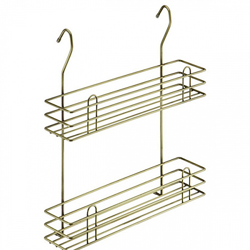 Полка навесная двухуровневая для специй, бронза