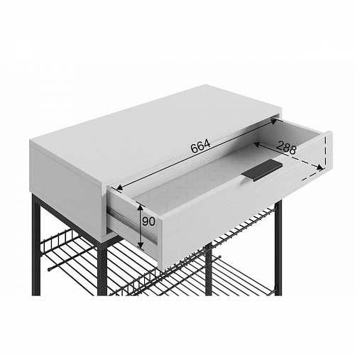 Обувница Краш черный муар/белое дерево