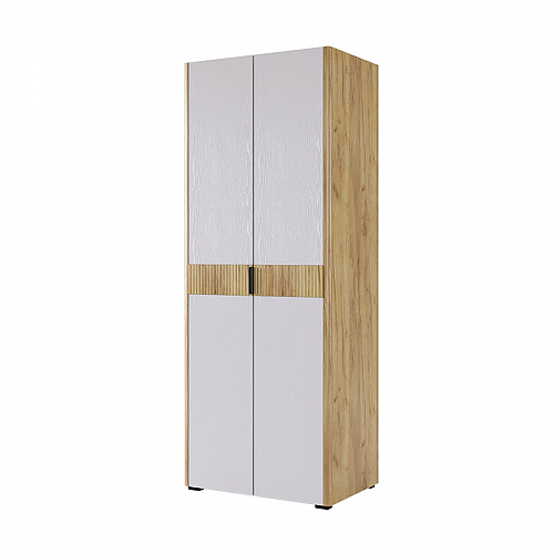 Шкаф двухдверный Адам дуб крафт золотой/белое дерево