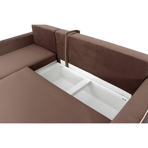 Угловой диван Некст Мора темно-коричневый/бежевый