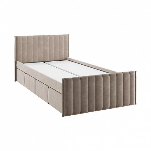 Кровать с ящиками Твикс 90х200 латте (велюр)