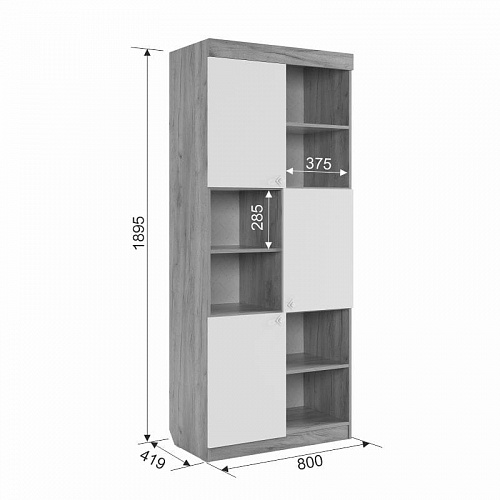 Стеллаж Форсаж дуб сонома/белый