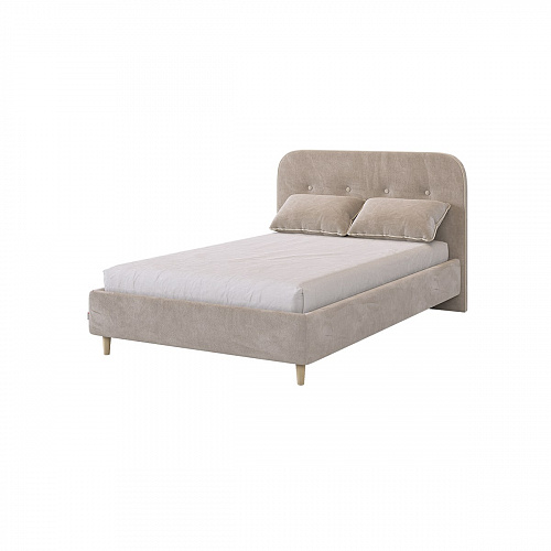 Кровать односпальная Лео 120х200 латте/капучино (велюр)