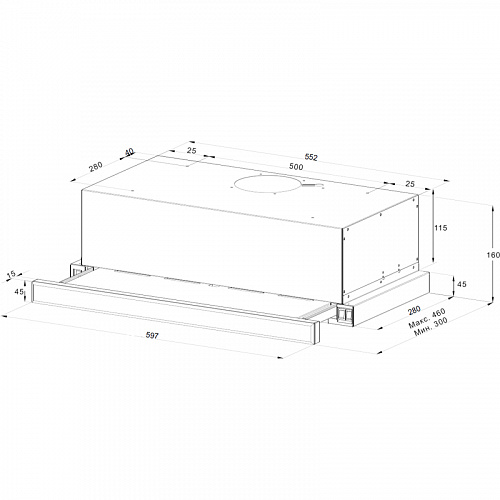 Встраиваемая вытяжка MONSHER Laura 60 Acier
