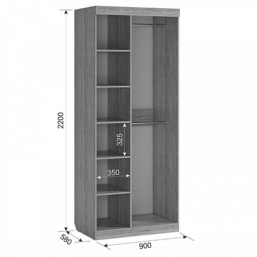 Шкаф 2-створчатый Энерджи дуб сонома/белый