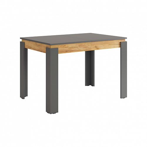 Стол обеденный раздвижной Гермес 2 графит/дуб крафт золотой