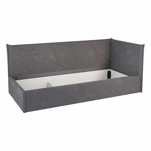 Кровать с подъемным механизмом Бест (Тахта) 90х200 графит (велюр)