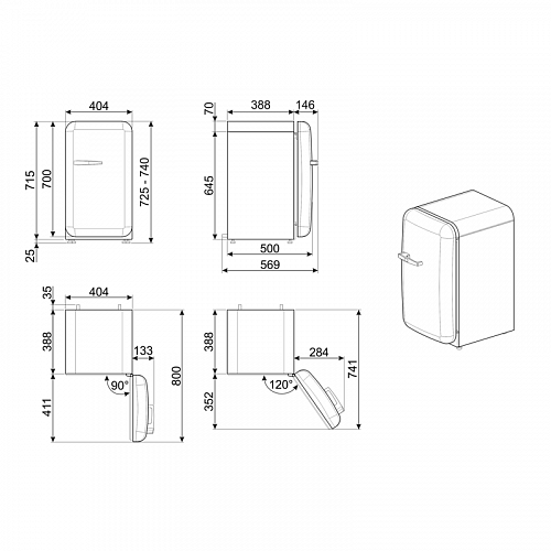 Холодильник SMEG FAB5RPB6