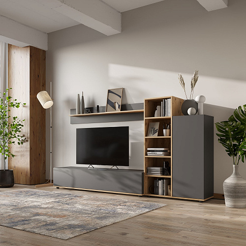 Гостиная НК AMAZON Графит/Дуб Вотан