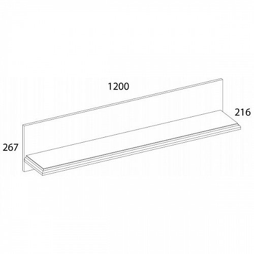Полка навесная MONAKO Сосна винтаж/дуб анкона