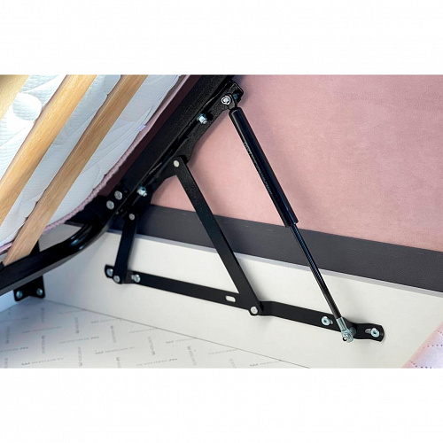 Кровать-софа Лея К1 90х200 нежно-розовый (велюр)/галька (велюр)