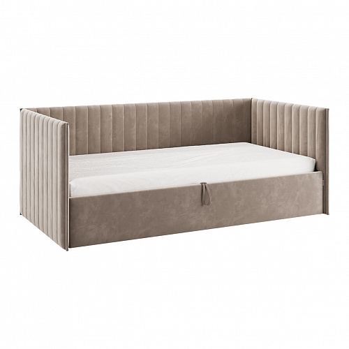 Кровать с подъемным механизмом Твикс (Софа) 90х200 латте (велюр)