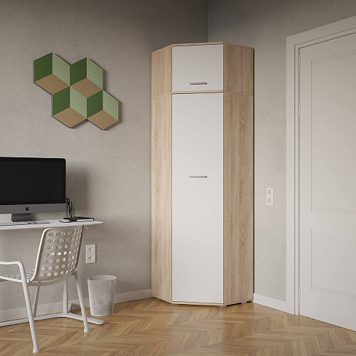 Антресоль угловая НК FUN Дуб сонома/Белый