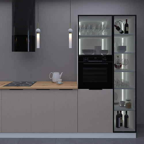 Фасад со стеклом из алюминиевого профиля (ПН400) 396х2018мм