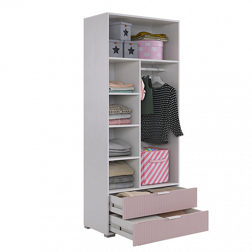 Набор детской мебели Зефир К8 белое дерево/пудра розовая (эмаль)/нежно-розовый (велюр)