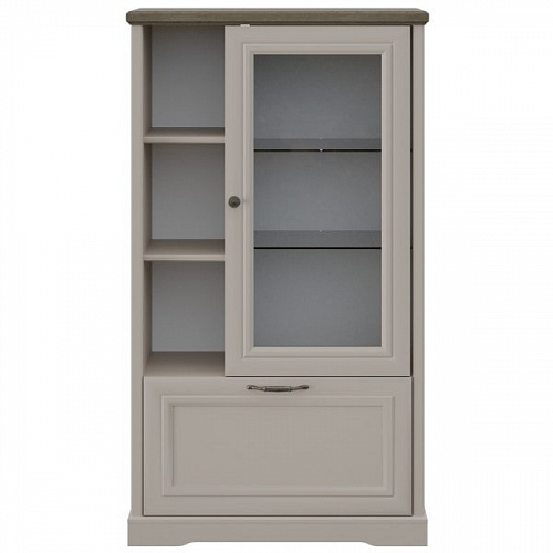 Шкаф с витриной TOSCANA NEW 1V1D3N Персидский жемчуг/Каньон