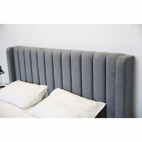 Кровать Ева 160х200 графит (велюр)