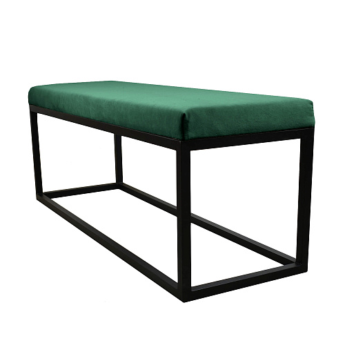 Банкетка Тайм черный муар/Катания Изумруд