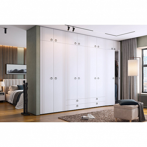 Шкаф двухдверный Ева 103.01 белое дерево/белый матовый