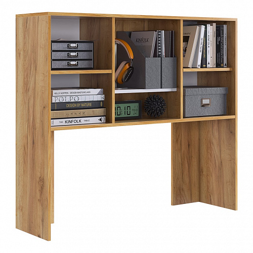 Надстройка стола компьютерного Лайт-2 дуб крафт золотой/белый