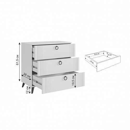Спальный гарнитур Ева К1 белое дерево/белый матовый/крем (велюр)