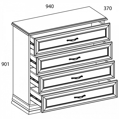Комод 4S TIFFANY Вудлайн кремовый