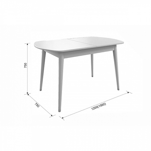 Стол обеденный раздвижной Сальса белый