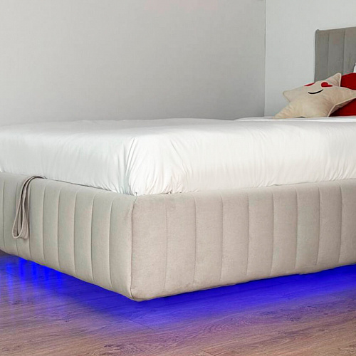 Кровать с подъемным механизмом Твикс 120х200 крем (велюр)