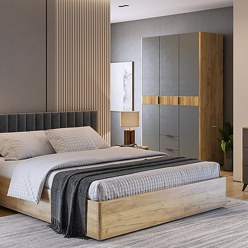 Спальный гарнитур Адам К2 дуб крафт золотой/графит