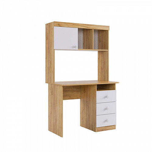 Стол компьютерный Форсаж дуб крафт золотой/белый