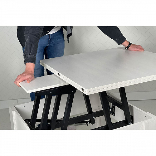 Стол-трансформер Секрет белый рамух/белый рамух