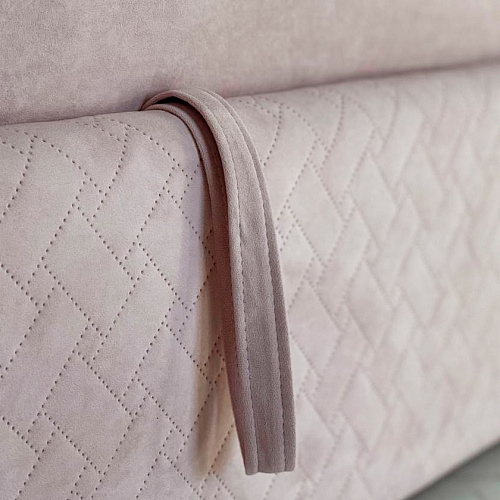 Кровать-софа Лея К1 90х200 нежно-розовый (велюр)/галька (велюр)