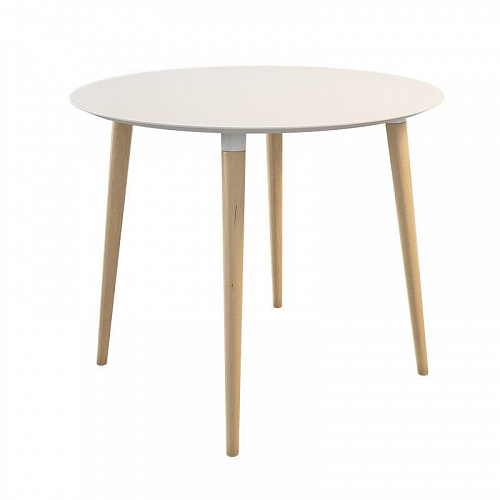 Стол обеденный Сканди 2 белый/светлый лак