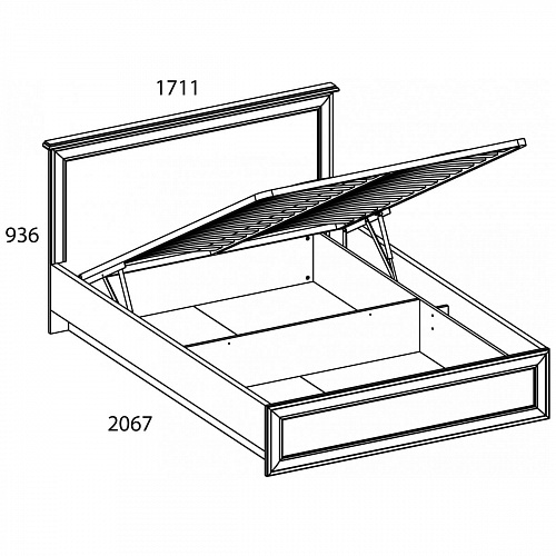 Кровать с подъемным механизмом TIFFANY 160 Вудлайн кремовый