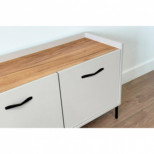 Тумба ТВ 2 Доминика кашемир/дуб крафт золотой