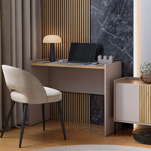 Стол письменный Доминика кашемир/дуб крафт золотой