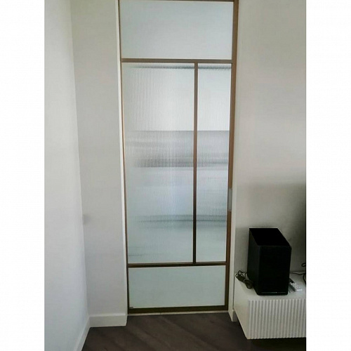 Раздвижные перегородки в проем 4в 1, 1 дверь 1000х2700 холото/стекло рифленное