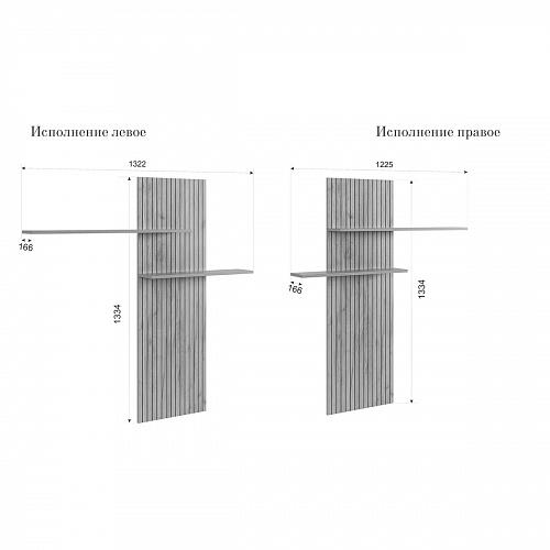 Полка Моди дуб крафт золотой