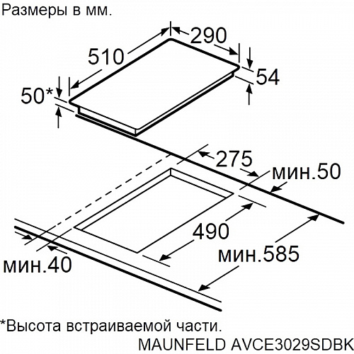 Встраиваемая варочная панель MAUNFELD AVCE3029SDBK
