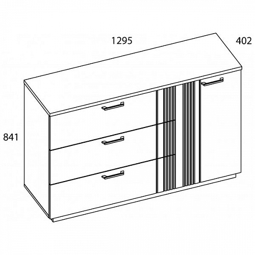 Комод MATEO 1D3S Белый/дуб наварра