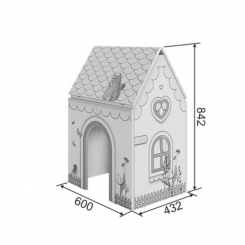 Стол Домик белое дерево/розовый