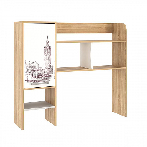 Стол компьютерный Лайт К1 дуб сонома/белый