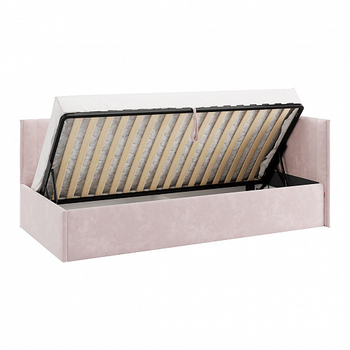 Кровать с подъемным механизмом Твикс (Тахта) 90х200 нежно-розовый  (велюр)