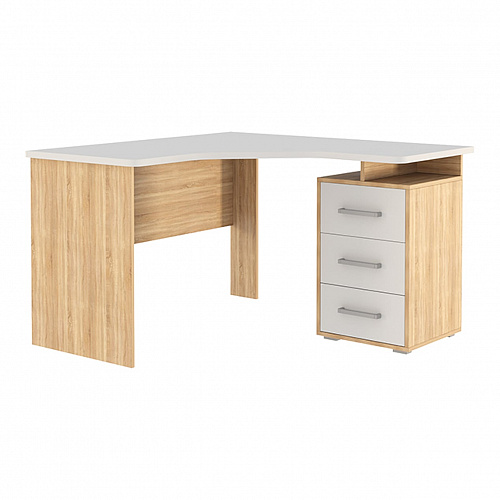 Стол компьютерный Лайт-2 1200 угловой дуб сонома/белый