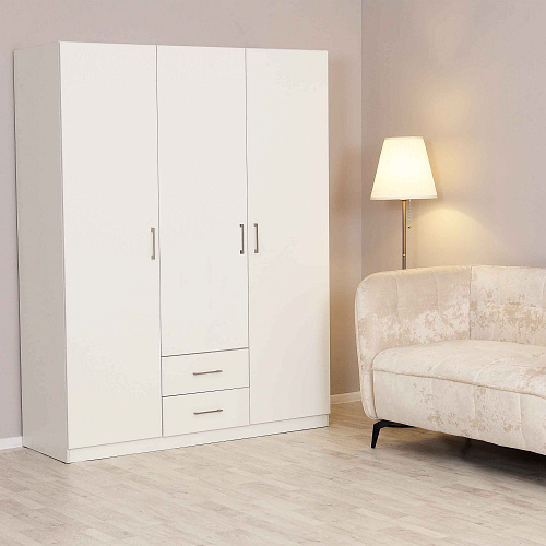 Шкаф 3-х дверный Элегия Белый жемчуг