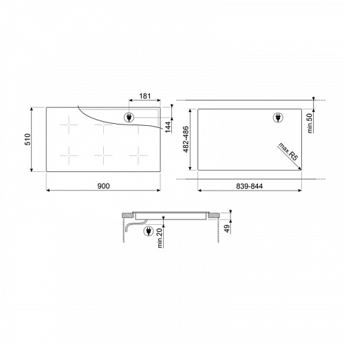 Варочная поверхность SMEG SI1M24954D