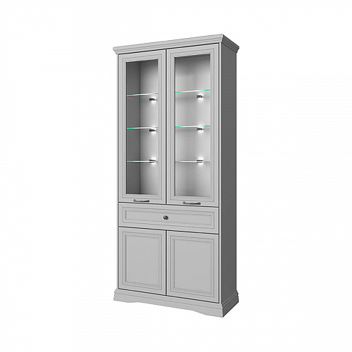 Шкаф с витриной VALENCIA 2V2D1S Н Серый